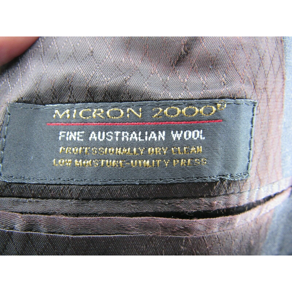 Hart Schaffner & Marx Micron 2000 Charcoal Gray Wool 2 Button Jacket Blazer 44 R - Picture 9 of 12